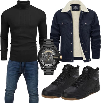 Casual Outfits Business mit Schwarz Unkategorisiert TACVASEN "Casual Outfit"Look: GoGo, Goa, Business, Classic, Indoor, Teddy