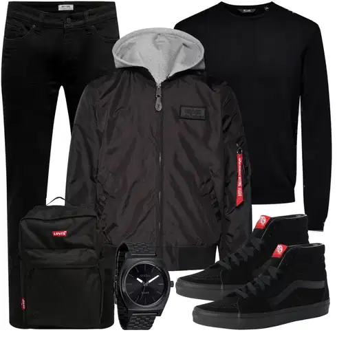Elegant Schwarz Damen 7/8-Länge Jeans/Sportschuhe/Jeans mit Schlitz/Low Rise Jean/Regular-Fit Jeans/Lederjacke/Slim Fit Jeans/Straight Leg Jean/Leder Schuhe/ThermoJeans Only & Sons kombinierenLook: Uni, Lack, Classic, Coole, Elegant, Moderne, Old Money, Premium, Schlichte, Smart Casual, Unisex