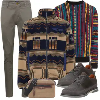 Outfit mit Grau/Khaki/Braun/Dunkelgrün Hose Große Größe/Slim Hose/Skinny Hose/Chino Hose/Treggings/Stretchhose/Jeggings/Hose mit Schlitz/Bengalin Hose/Leggings Große Größe Blend "Casual Outfit"