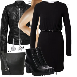 outfit mit Črna/Rdeča Jakna/Plašč Only "Obleka za prosti čas"