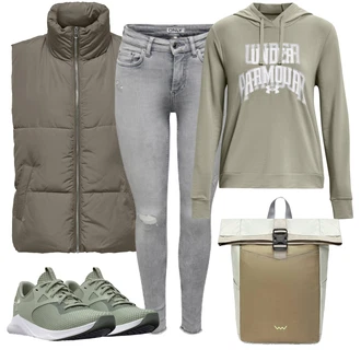 Prodyšné Outfit s Zelená/Světle zelená/Tmavě zelená/Khaki Bota Na Pěší Turistiku/Teniska Letní Tenisky/Měkká bota/Nízká Teniska/Pohodlná Bota/Zdravotní bota Under Armour "Cool každodenní outfit"