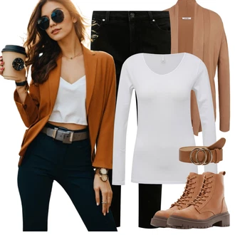 Ležérní Pracovní pohovor Outfit s Šedá Aldo "Cool každodenní outfit"Look: Ležérní, Pracovní oděvy, Unisex, Trendový, Egirl, Šik, Nadrozměrné, Venkovský styl, Moderní