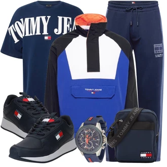 Outfit mit Dunkelblau Bluse Große Größe/Shirt & Top Große Größe/Tunika Tommy Jeans "Cool Outfit"