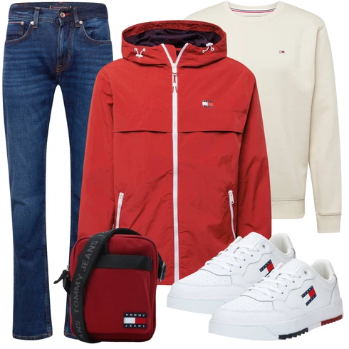 Rot/Dunkelrot UmhängeTasche/TrageTasche/MannsTasche/Diabetiker-Tasche/SchulterTasche Tommy Jeans kombinieren