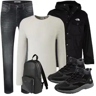 Stiefel Outfits mit Grau/Weiß Jeans MAC "Cool Outfit"