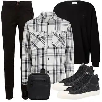 Elegant Outfit mit Schwarz/Khaki/Dunkelbraun Slim Hose/Skinny Hose/Cord Legging/Chino Hose/CordHose/Jeggings/StretchHose Jack & Jones "Cool Outfit"Look: Uni, Outdoor, Coole, Old Money, Smart Casual, Unisex, Elegant, Büro, Casual, Schlichte