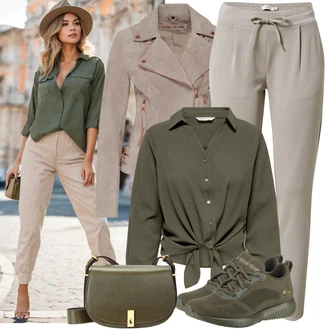 Motorka Outfit s Šedá/Béžová/Hnědá/Fialová Podzimní bunda/Motorkářská bunda/Manšestrová Bunda/Letní Bund/Neobvyklá bunda/Jarní bunda/Vlněná Bund/Motorkářské Bund/Kožené Bund/Bunda s Bočním Zipem Freaky Nation "Praktický vzhled"Look: Jízda na koni, Motorka