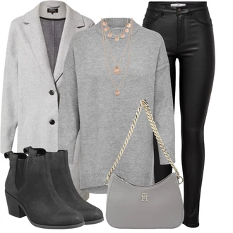 Outfit sa Crna/Tamnosiva Chelsea Gležnjača/Kaubojska čizma/Kožna Jakna/Kožna gležnjača/Gumena Gležnjača/ljetna gležnjača/Podstavljena Gležnjača/Western Gležnjača TOMS "Zimski outfit za slobodno vrijeme"