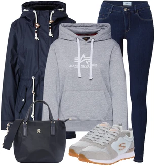 Outfit s Šedá/Světle šedá Sportovní mikina/Sportovní mikina/Unisex Mikina S Kapucí/Vintage mikina/Dámský Svetr/Fleecový Svetr/Svetr s kapucí/Svetr S Kapucí/Originální mikina/Pletená mikina s kapucí/Partnerská Mikina "Každodenní vzhled"