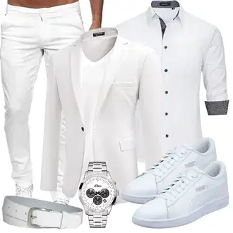 Elegante Outfits Coole mit Weiß/Creme Tazzio "Elegant Outfit"Look: Business, Feine, Büro, Chill, Smart Casual, Coole, Nahtlos, Schön, Casual, Moderne