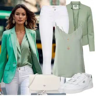 Moderní Outfit s Bílá/Hnědá/Černá Džín s Širokou Nohavicí/Dámské Džíny s Délkou 7/8/Zvonové Džíny/Zkrácené Džíny/Formální Košile/Džíny Culottes/Plisované Džíny Only "Pouliční styl oblečení"Look: Styl, Cool, Francouzské, Italský, Námořní, Moderní, Mom, Krásný, Španělské, Western, Old Money, 70tá léta