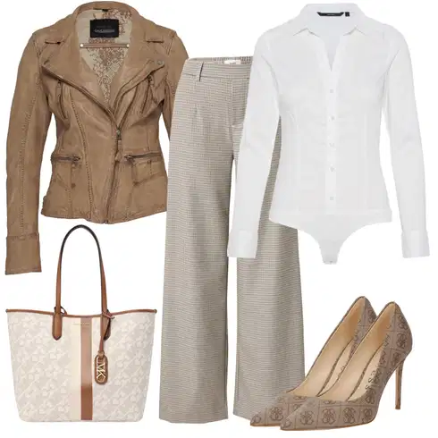 Kombinace Hnědá/Béžová/Khaki Široká Kalhoty/Tvídová Kalhoty/Flanelová Kalhoty/Karierte Kalhoty/Mušelínové kalhoty Object kombinovat s Hnědá/Béžová/Šedá/Khaki Bunda Vintage Bund/Přechodné Bundy/Letní Bund/Kožené Bund/Motorkářská Bunda/Kožená vintage Bunda/Neobvyklá Bunda/Motorkářské Bund Oakwood