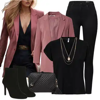 Outfit s Černá Halenka Móda Pro Plnoštíhlou/Tunika/Tričko & Top Móda Pro Plnoštíhlé JdY "Pouliční styl oblečení"