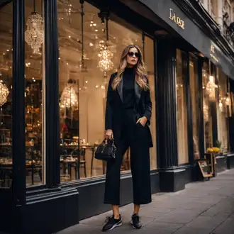 Outfity na pohřeb, které nejsou černé "Elegantní styl s černými teniskami"