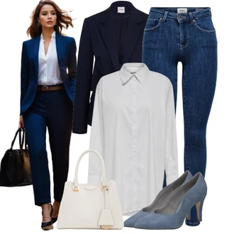 Outfity z džínu Capri s Šedá Caprice "Elegantní vzhled"