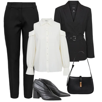 Outfit s Černá/Hnědá/Bílá Högl "Elegantní zimní outfit"