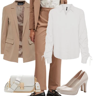 Outfit s Béžová/Hnědá Lodička na Platformě/Pohodlná lodička/Business Bota/Veganská Bota/Vintage Lodička/Lodička na Vysokém Podpatku/Elegantní Bota/Bota Na Podpatku Tamaris "Elegantní zimní outfit"