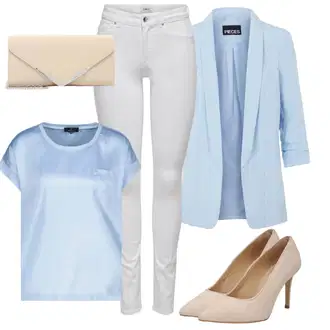 Outfit s Modrá/Světle modrá Tričko & Top Móda Pro Plnoštíhlé/Halenka Móda Pro Plnoštíhlou Monari "Elegantní zimní outfit"