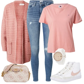 Outfit sa Pink Pleteni Kaput/Duži Kardigani/Boucle kardigan/ljetni kardigan/Vuneni kardigan/zimski kardigan/Kardigan na podstavu Only "Proljetni outfit"