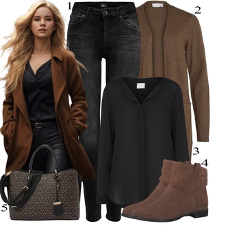 Outfits for chubby Disko mit Črna/Temno siva/Siva Usnjena Jakna/Motoristične Kavbojke/Kavbojke Visokega Pasu/Kavbojke z Razporkom/Push up Kavbojke/Ozke Kavbojke/Usnjene Čevlje/Termodžinsi/Zimska jakna Only "Obleka za prosti čas"Look: Stil, Brez šivov, Kul, Stari denar, Preproste, Disko