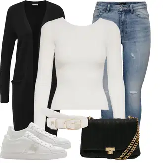 Outfity z džínu Rovná noha s Bílá Vila "Hezký jarní outfit"