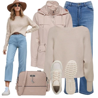 Retro Outfit s Bílá/Bé?ová/Krémová Teniska Letní Tenisky/Vintage Teniska/Úzká Teniska/Nízká Teniska Puma "Jarní Outfit"Look: Estetika, S pr?svitem, Sportovní, Elegantní, Klasické, Streetwear, Le?érní, Retro, Chytrý p?íle?itostný