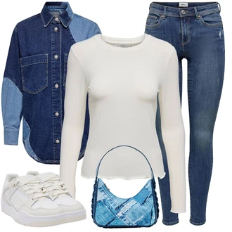 Outfit s Bílá/Krémová Kožené tenisky/Nízká Teniska/Úzká teniska/Teniska se zapínáním na suchý zip/Letní tenisky/Vintage teniska Puma "Jarní outfit"