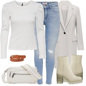 Outfity s botami GoGo s Světle modrá/Modrá Only "Jarní Outfit"Look: Trendový, Měkká dívka, Sportovní, Bezešvé, Egirl, GoGo