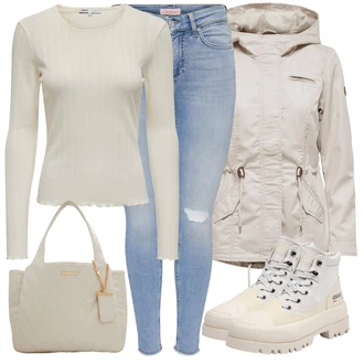 Outfity s botami GoGo s Světle modrá/Modrá Only "Jarní Outfit"Look: Trendový, Měkká dívka, Sportovní, Bezešvé, Egirl, GoGo