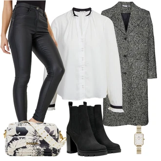 Rave Outfit s Černá Kozačka Kožená bunda/Bota na platformě/Kotníková Bota s Podšívkou/Kotníková Bota Na Podpatku/Chelsea Boty/Letní kotníková Kozačka/Zimní kotníková bota/Kožená kotníková bota/Bota na Platformě Only "Jarní Outfit"Look: Bar, Rave