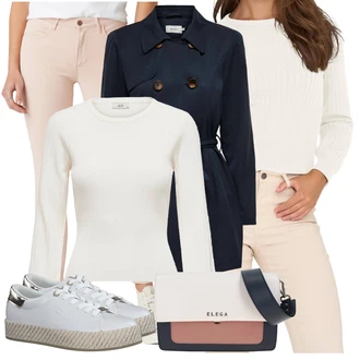 Outfit s Růžová/Béžová Wrangler "Jarní Outfit"