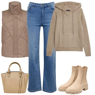 Outfit s Hnědá/Šedá/Béžová/Khaki Prošitý Prslušenství/Puffer Vest/Venkovní Vest/Izolační Vest/Krátká Vest/Peřová Vest/Lehký Prslušenství/Jezdecká Vest Only "Lehký outfit"