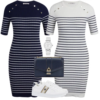 Outfit s Tmavě modrá/Modrá Taška Přes Rameno/Brašna/Sportovní Taška Přes Rameno/Malá Taška/Dopisová peněženka/Ledvinka DKNY "Lehký outfit"
