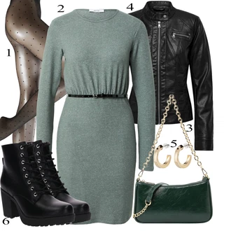 outfit mit Črna/Rdeča Jakna/Plašč Only "Obleka za prosti čas"