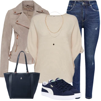 Outfity pro zábavu s Modrá/Tmavě modrá Navlékací džíny/Kožené bundy/High Waist Džínové Kalhoty/Dámské Džíny s Délkou 7/8/Zimní bunda/Push up Džín/Kožené Boty/Džíny s Dírou/Džíny s Rozparkem/Kožená bunda/Kotníková Bota Only "Stylový vzhled"