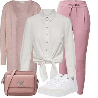 S Mašlí Outfit s Šedá/Khaki/Bílá/Béžová/Krémová Zavazovací Halenka/Halenka S Mašlí/Halenkové Body Only "Lehký outfit"