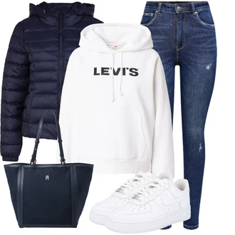 Outfit s Černá/Bílá/Hnědá/Červená Svetr s kapucí/Dámský Svetr/Vintage Mikina/Sportovní Mikina/Oversize Mikina/Partnerská Mikina/Originální Mikina/Mikina/Svetr S Kapucí/Unisex Mikina S Kapucí levi's ® "Každodenní vzhled"