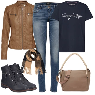 Outfity pro volný čas Zima s Modrá/Světle modrá/Tmavě modrá Džíny Push up Džín/Zimní bunda/Džín s Nízkým Pasem/Kotníková Bota/Slim Fit Džíny/Kožené Boty/Džíny s Nízkým Sedem/Navlékací Džíny Only "Stylový vzhled do kanceláře"