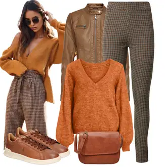 Krásný Outfit s Khaki/Hnědá/Béžová Kožené Bund Kožená vintage bunda/Bunda s Bočním Zipem/Kožená Bomber Bund/Motorkářská bunda/Motorkářské Bund/Bunda z Umělé Kůže/Kožené Bund Only "Stylový každodenní outfit"Look: Western, Moderní, Mom, Krásný, Venkovní, Univerzitní, Pracovní oděvy, 80tá léta