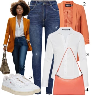 Ovratnik s pritrdilnimi gumbi outfit mit Krem/Bela Srajca/Bluzasti Body/Slim Fit Bluza VERO MODA "Obleka za prosti čas"