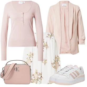 Kombinacije za festival sa Krem/Pink/Bijela Suknja About You "Zimski outfit"