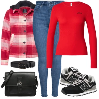 Outfit sa Pink/Crvena/Tamnocrvena Kaput/Jakna CECIL "Zimski outfit"