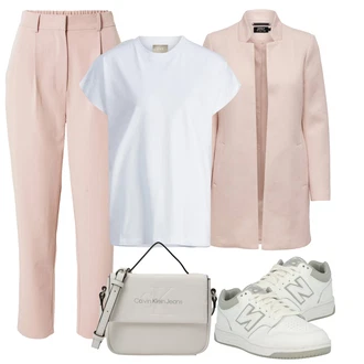 Nadrozměrné Outfit s Krémová/Bílá Jednoduchý top/Mužské běžecké boty/Neformální tričko/Fancy tričko/Funkční tričko/Dlouhá košile/Tričko nadměrné velikosti/Tričko s krátkým rukávem jjxx "Módní zimní outfit"Look: Klasické, Nadrozměrné, Skromné, Unisex, Pracovní oděvy
