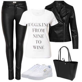 Outfit s Černá Armani Exchange "Módní zimní outfit"