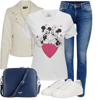 Outfity pro zábavu Sexy s Modrá/Tmavě modrá/Růžová/Bílá/Hnědá Only "Nonšalantní look pro volný čas"Look: Premium, Egirl, Elegantní, Bezešvé, Pohodlný, Měkká dívka, Trendový, Kovbojka, Sexy, Ležérní, Disko, Cool, Western