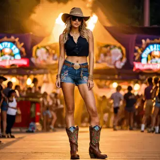 Kombinacije za zabavu Rave sa Crna/Smeđa Majica dugih rukava/Dugi top/Kratki top/Ležerni topić/Obični top/Košulja top/Kratki Top Only "Opušteni festivalski izgled"Look: Ibiza, Rave