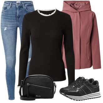 Kombinacije za zimu Midi sa Ljubičasta/Pink/Crvena/Smeđa About You "Zimski outfit"