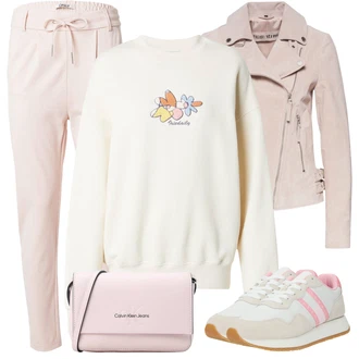 Outfit sa Bijela/Pink/Krem Obuća Tanka tenisica/Niska Tenisica/Kožna tenisica/Ljetna tenisica/Vintage tenisica/Nekategorizirano Tommy Jeans "Zimski outfit"