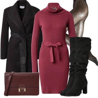 Outfit sa Siva/Bež/Tamnosiva/Pink najlonke/svjetlucava hulahopka Falke "Cool outfit za svaki dan"