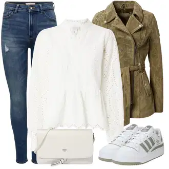 Kombinacije za zimu Vjenčanje Nevesta sa Bijela/Svjetlosiva/Siva Skate cipela/Ljetna tenisica/Tenisica s platformom/Vintage tenisica/Niska Tenisica/Kožna tenisica/Tanka tenisica Adidas Originals "Zimski outfit"Look: Škola, Koncer, Vjenčanje